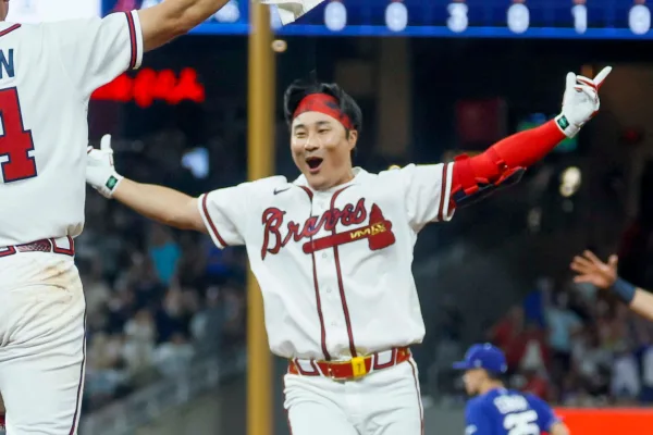 MLB|金河成9局再見安打氣走道奇!勇士6比5逆轉收3連勝! 3 勇士金河成(Ha-Seong Kim)再見安打逆轉道奇